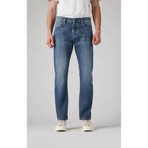 NEW C.O.F. STUDIO high rise straight fit jeans in light denim authentic aged